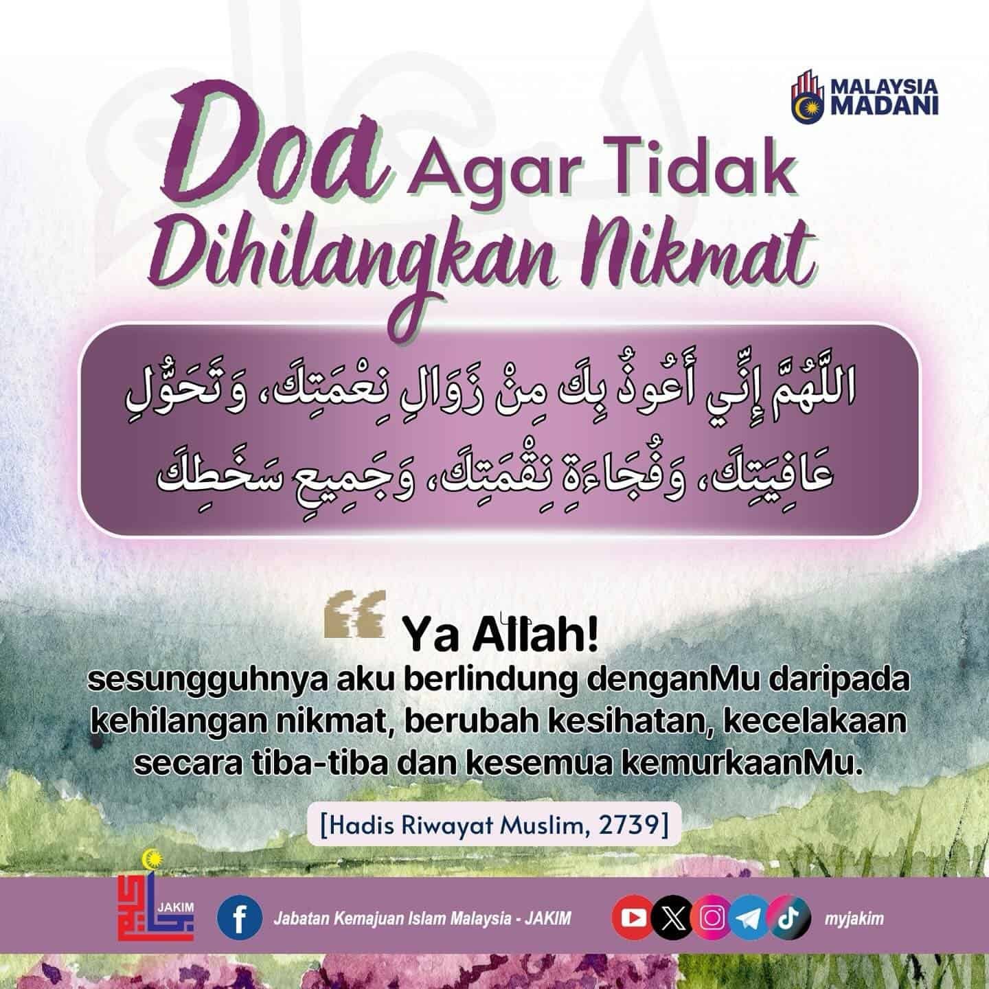 Doa Agar Tidak Dihilangkan Nikmat