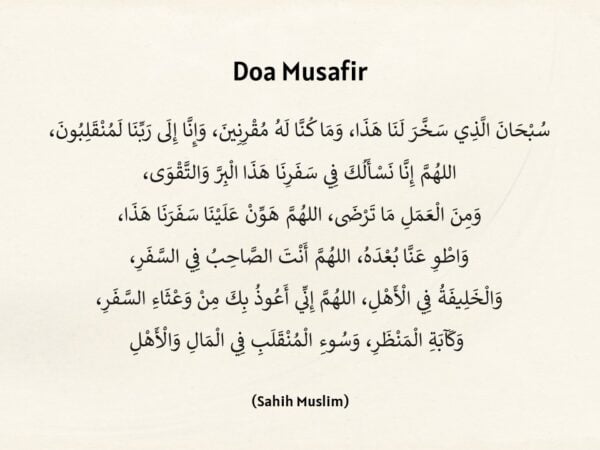 Doa Musafir Ringkas Sunnah Nabi