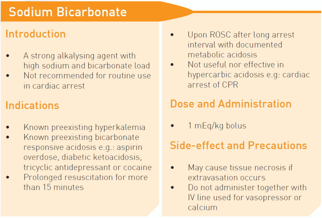 sodium bicarbonate dose, indication, side effects, resuscitation