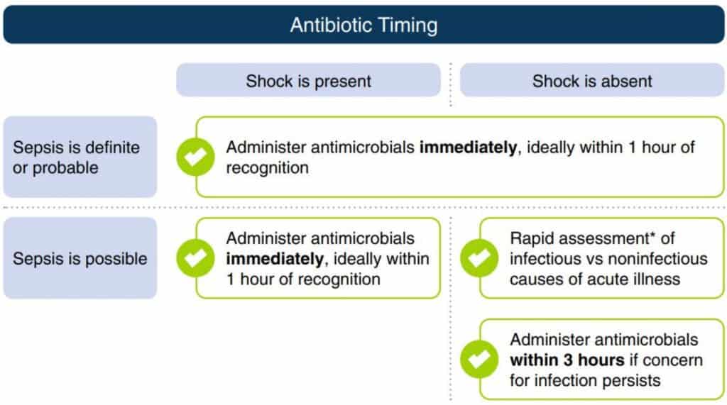 time to give antibiotics during sepsis
